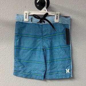 NWT Hurley Boy’s Sz 7 Indigo Blue Striped Shorts. Light. Silky soft.